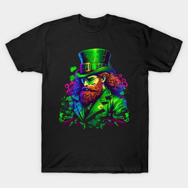 Leprechaun St. Patrick's Day Retro Abstract T-Shirt by Flippin' Sweet Gear